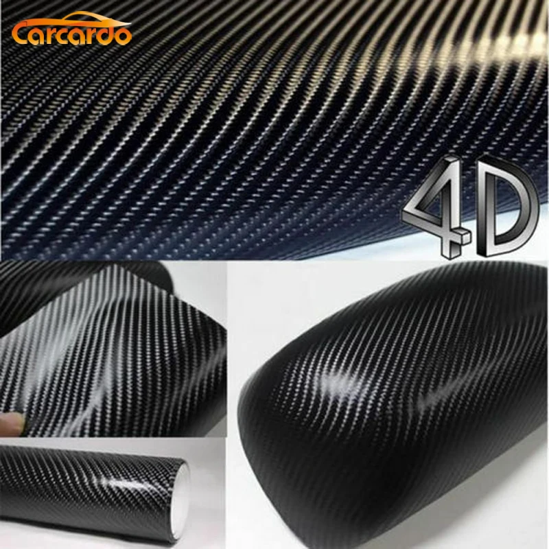 Carcardo 1.52MX0.5M черная 4D виниловая пленка из углеродного волокна автомобильная