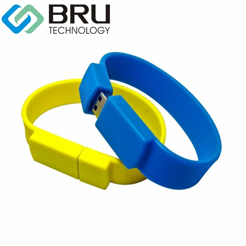 BRU 4GB8GB16GB32GB USB флеш-накопитель для Подарочный силиконовый браслет Флешка дисковая