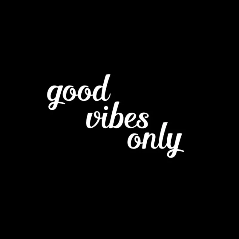 QYPF 14 9 cm * 1 Good Vibes Only модная Автомобильная наклейка черная серебряная виниловая для