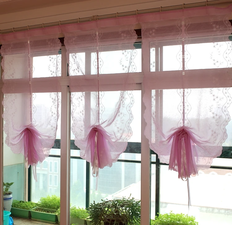 Корейский стиль просвечивающие розовый фиолетовый батист шар занавес готового