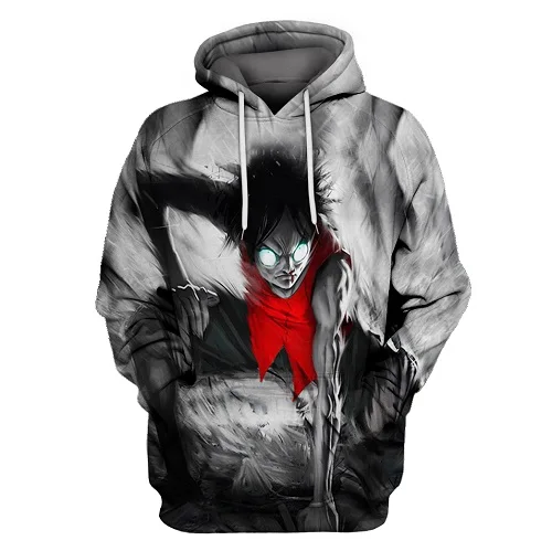 Коричневый Cloudstyle аниме 3D толстовки Мужская одежда свитшоты цельные Луффи печати пуловеры Harajuku топы уличная Азиатский размер - Цвет: Коричневый