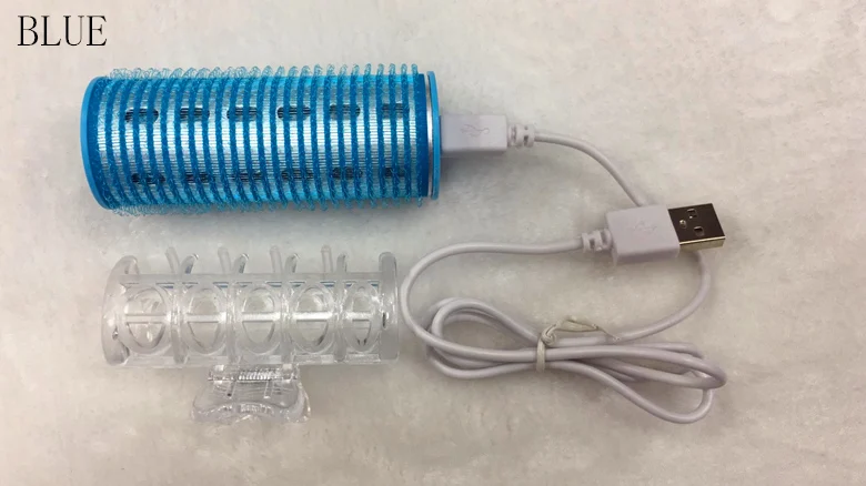 USB нагревательные ролики щипцы для завивки портативный бигуди цвет синий и розовый