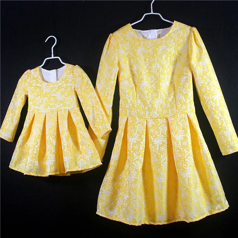 

Family matching clothes mother and daugther pleated dress large plus size skirt girls clothing set children mammy and me dresses