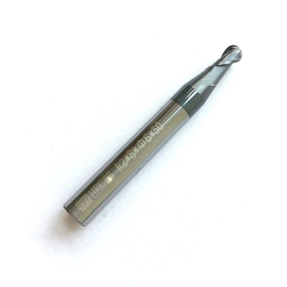1pc6mm радиус = 2 мм флейты hrc45 R2 * 8 D6 50 Твердосплавные Концевые Фрезы с ЧПУ фрезы