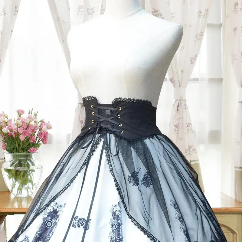 Женская винтажная юбка на завязках для церкви и средневековья с поясом летняя