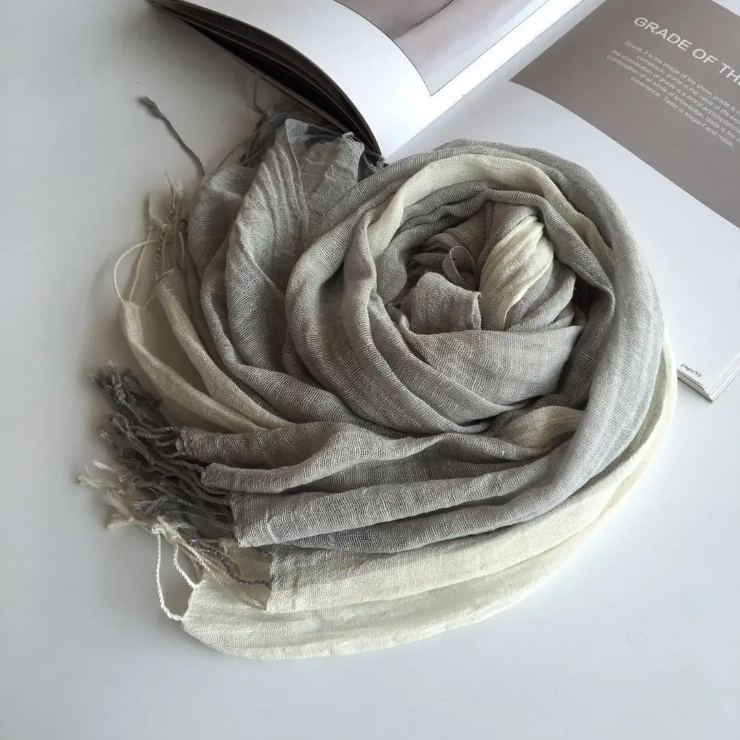 100% льняной серый черный мужской/женский шарф хиджаб шали для мужчин/женщин