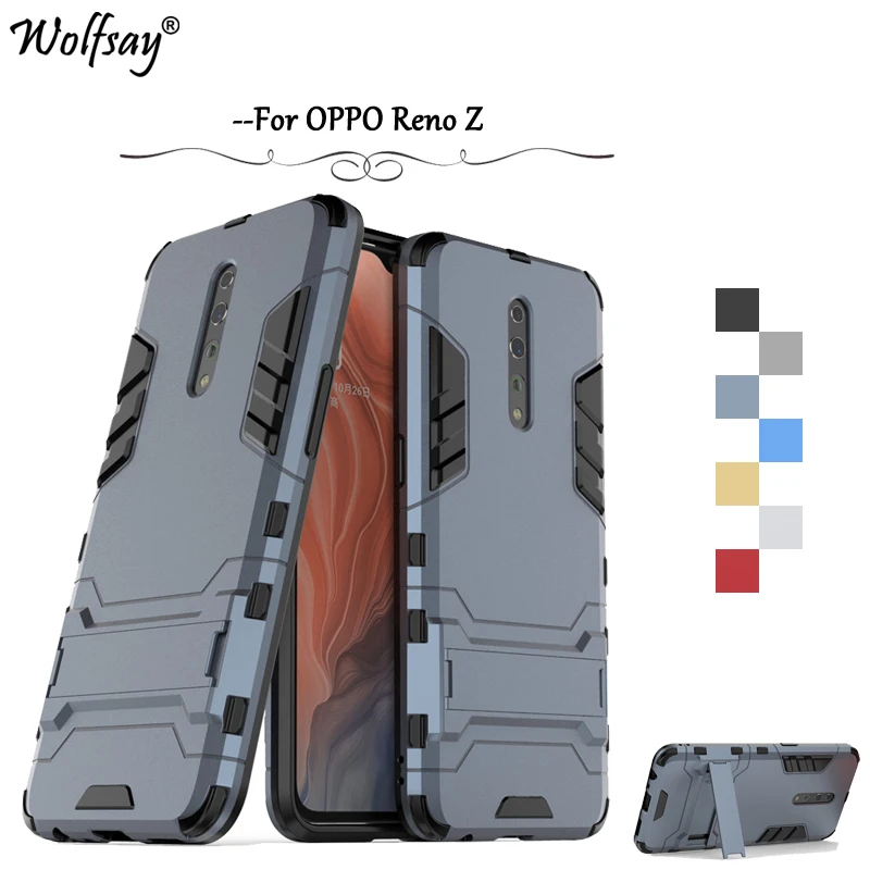 

OPPO Reno Z Case Luxury Robot Armor Rubber Silicone Slim Hard PC Phone Bumper Case For OPPO Reno Z Cover For OPPO Reno Z Fundas