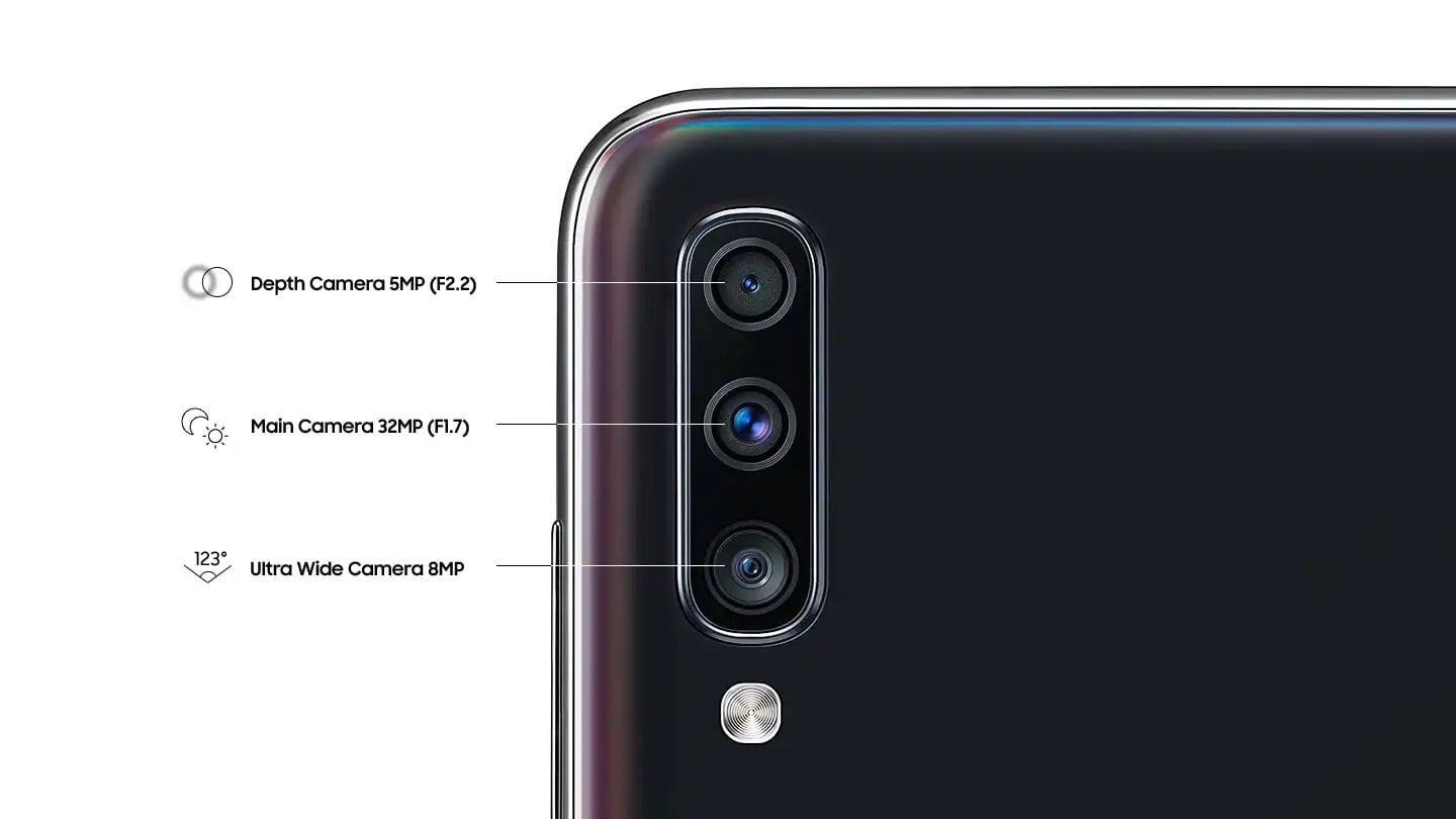 Смартфон samsung Galaxy A70, 6,7 дюймов, дисплей Infinity U, 6 ГБ, 128 ГБ, Восьмиядерный процессор Snapdragon 675, 4500 мАч, быстрая зарядка, мобильный телефон NFC
