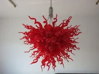 art design led ac decorative hanging crystal antique murano glass red chandelier