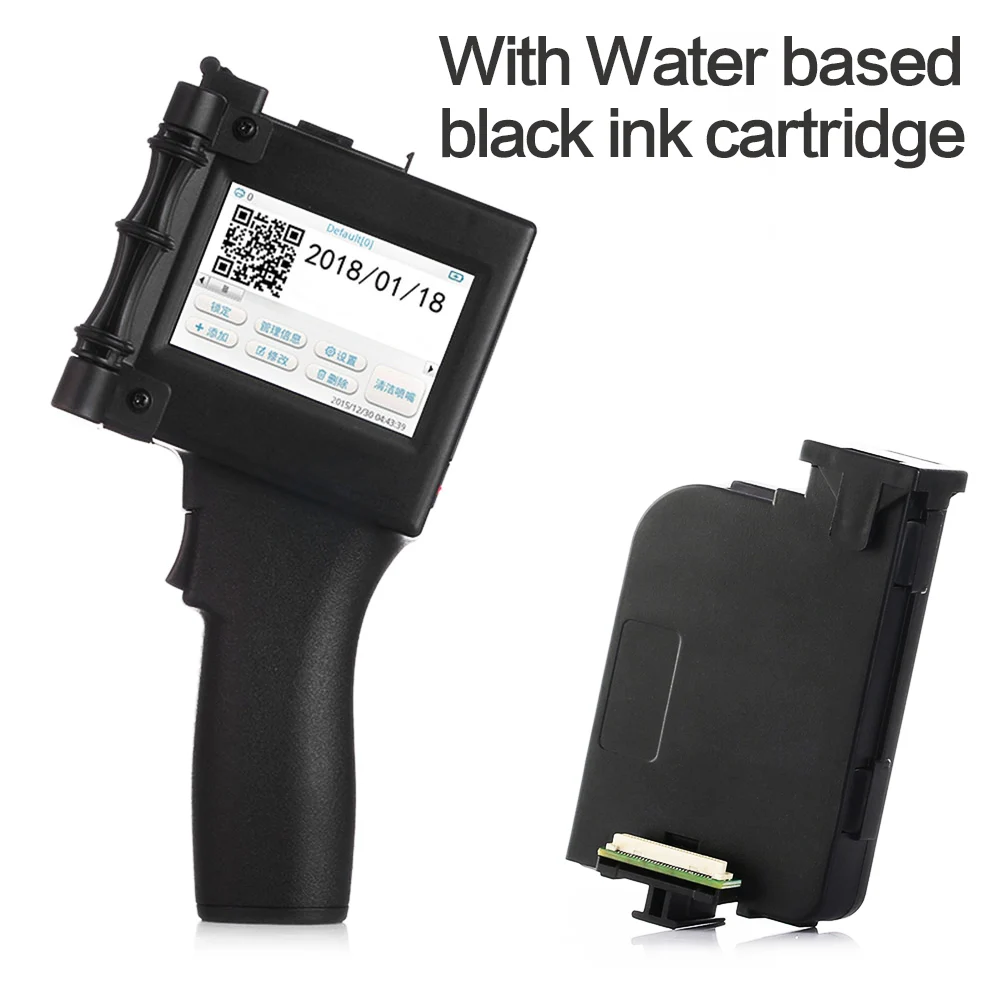 With water based ink Сенсорный экран 600 dpi ручной Интеллектуальный QR струйный принтер USB 360T чернильный кодер для кодирования даты машина+ эко сольвентный чернильный картридж - Цвет: With water based ink
