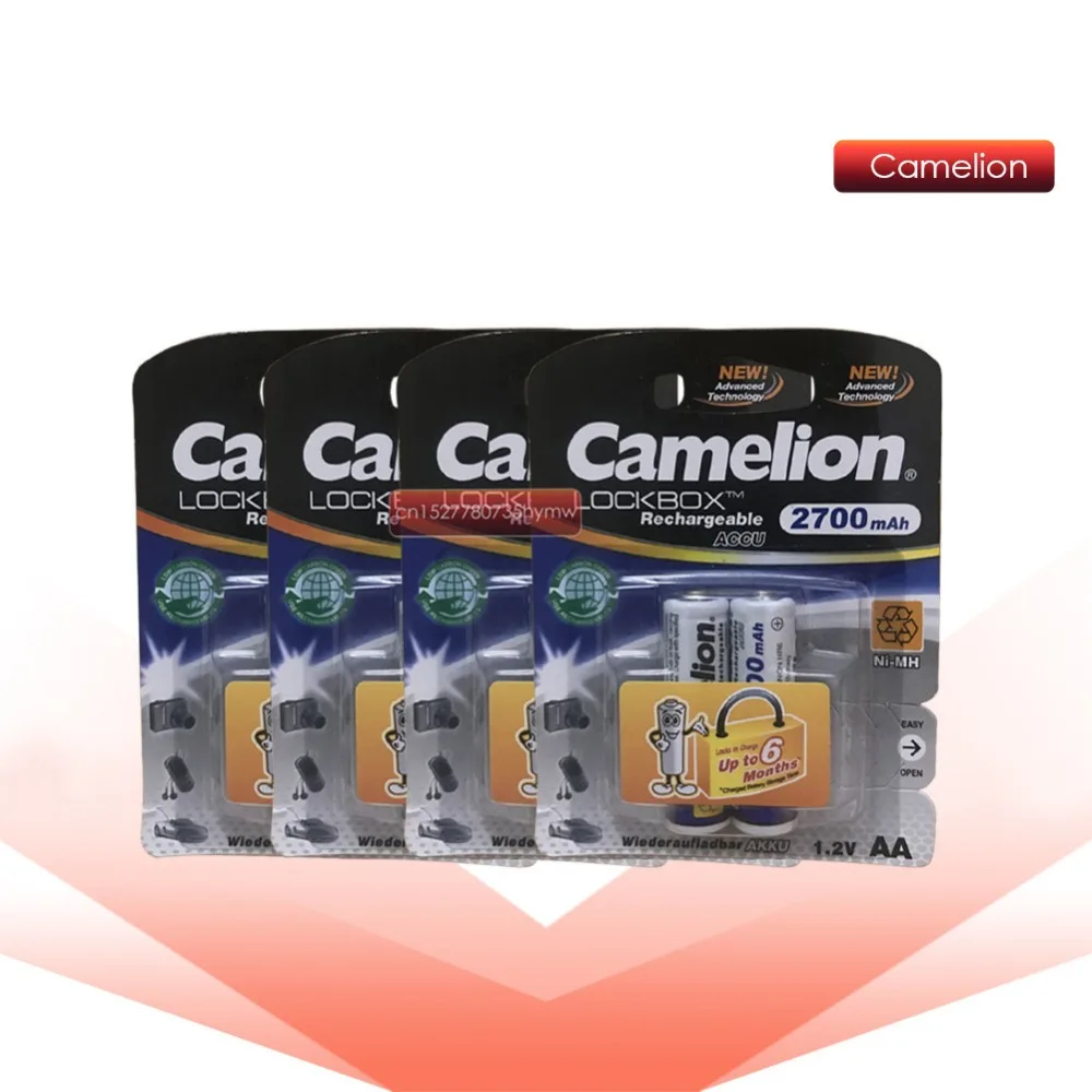 Camelion 2700mAh 1,2 V AA батарея NiMH ni-mh аккумуляторная батарея низкая саморазрядка Высокая емкость