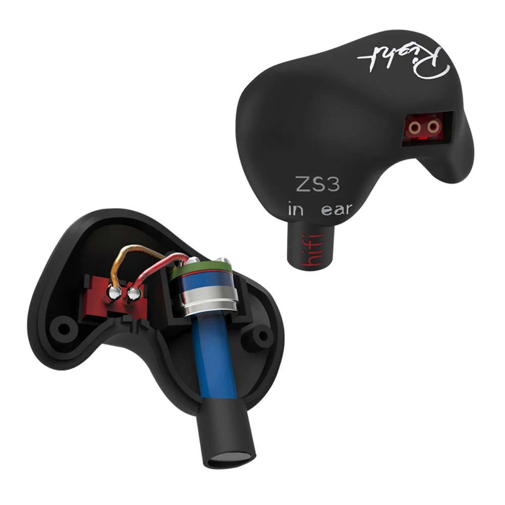Эргономичные съемные наушники вкладыши KZ ZS3 аудиомониторы шумоизоляция HiFi