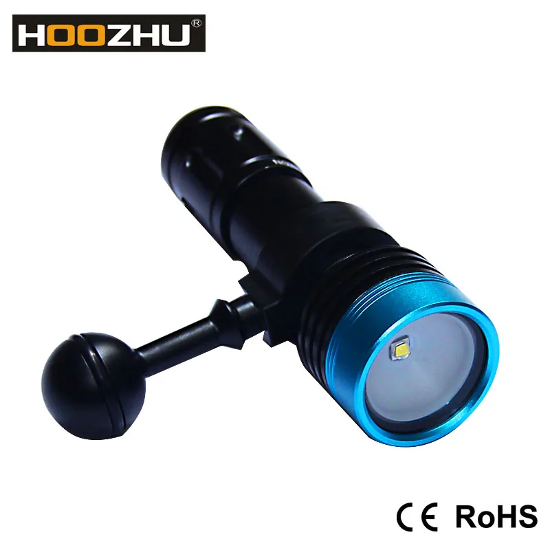 Black and Blue HOOZHU Max 900 лм глубокий подводный алюминиевый видео светильник для дайвинга с шаровым креплением водонепроницаемый 100 м для фотосъемки с аквалангом V11 - Испускаемый цвет: Black and Blue