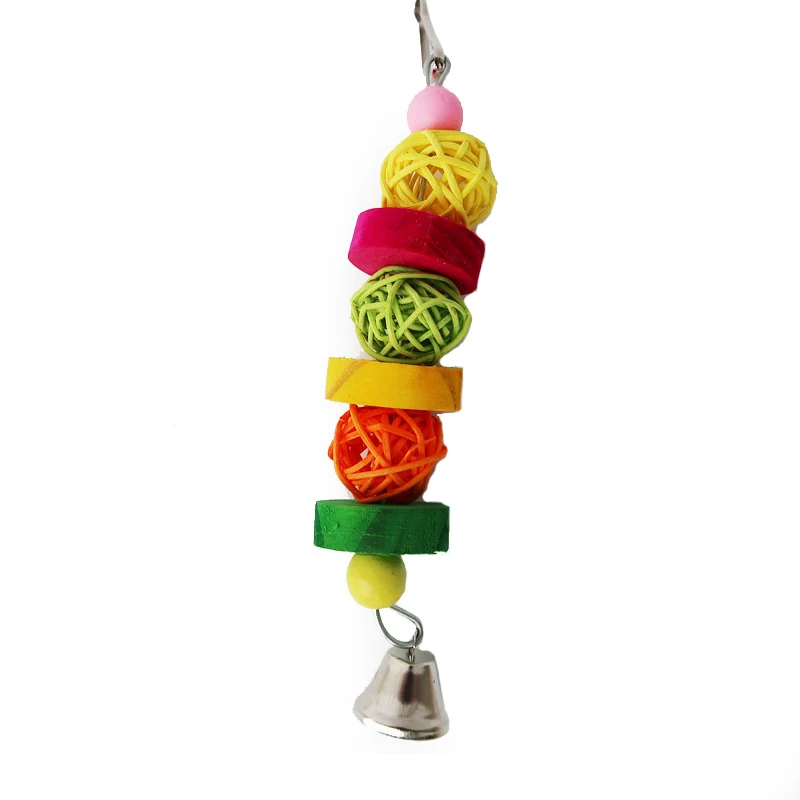 Budgerigar Cockatoo Agapornis Parrot Supplies Bird Toys Wooden Bite Rattan Ball Molar | Дом и сад