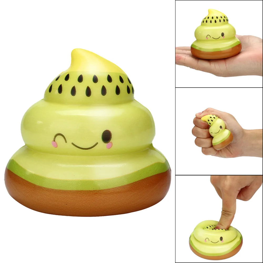 Сжимаемый мягкий Kawaii Kiwi фруктовый Poo медленно растущий крем ароматическая