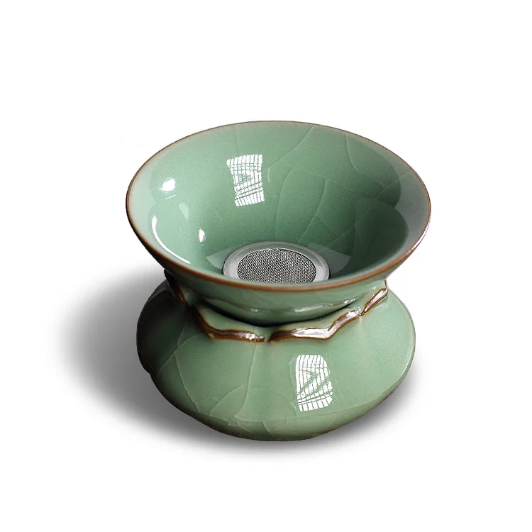 

Longquan celadon tea leak brother kiln tea filter ceramic tea Kung Fu tea accessories