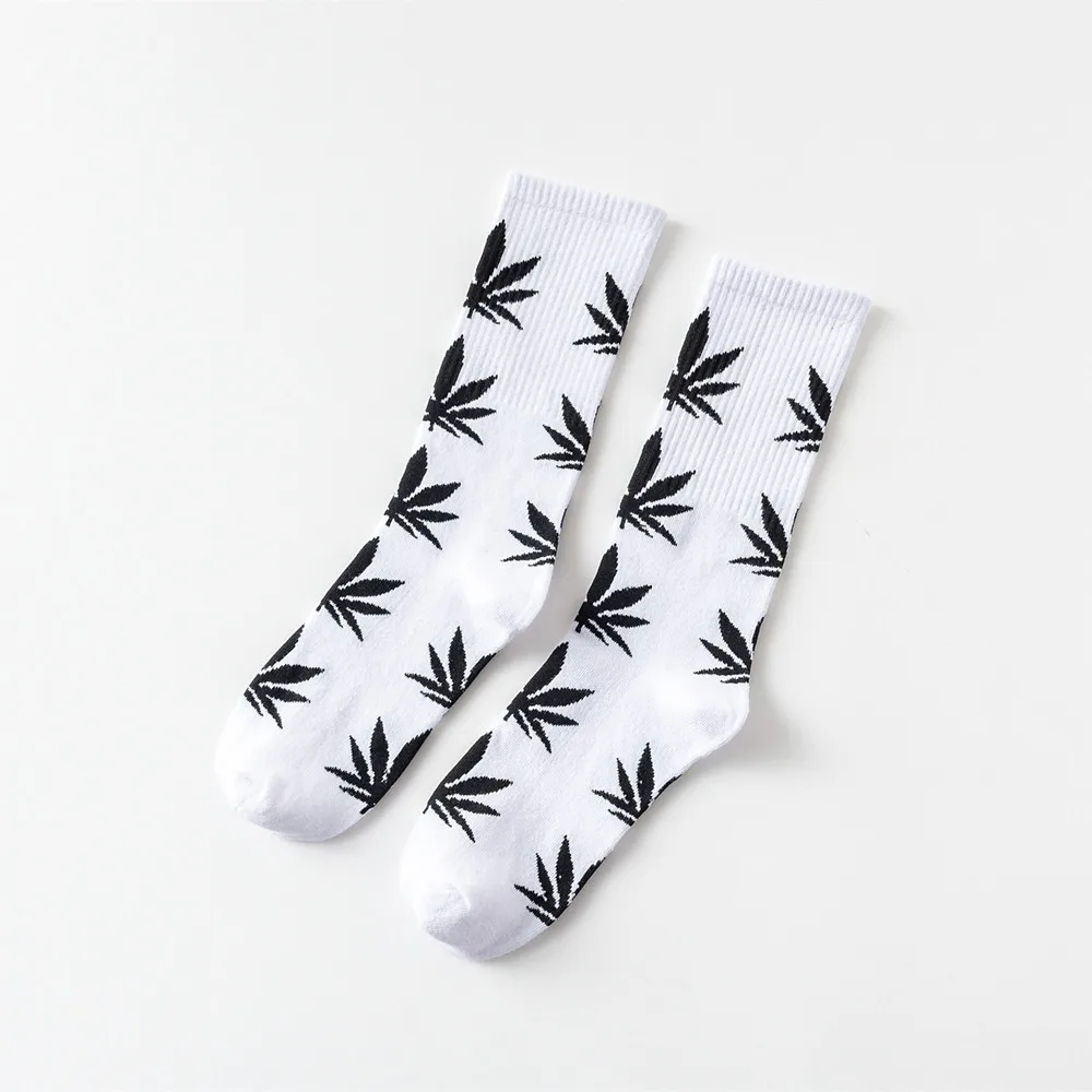 Смешные мужские носки удобные высокое качество хлопок Happy Leaf Maple повседневные