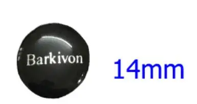 14mm Barkivon диаметр 10 мм 12 мм 14 мм круглый серебряный и черный цвет Эмблема Ключ значок наклейка для Skoda плоский ключ замена логотипа - Название цвета: 14mm