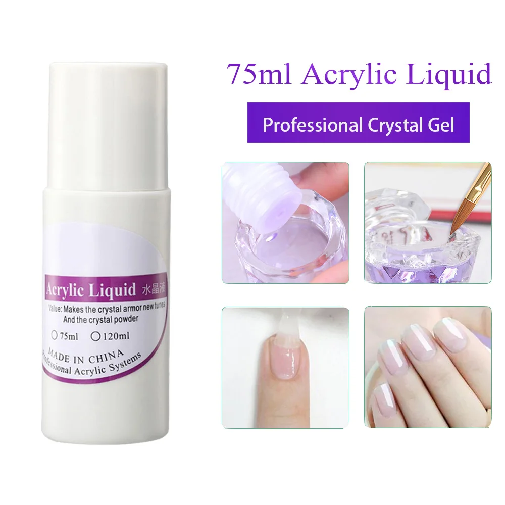 75 мл Профессиональный акриловый порошок мономера гель с кристаллами Acrygel Builder Маникюр Дизайн ногтей украшения гель для наращивания ногтей порошок