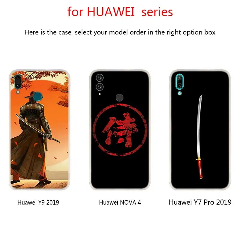Японские чехлы для телефонов с самурайсским мечом Huawei Mate 30 20 10 Lite Pro Мягкий