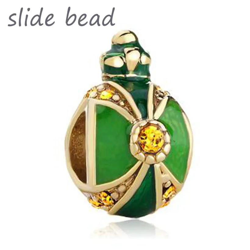 Fit Pandora charm bracelets Crown Peridot Light Crystal Faberge Egg Beads Charm Bracelets for jewelry making | Украшения и