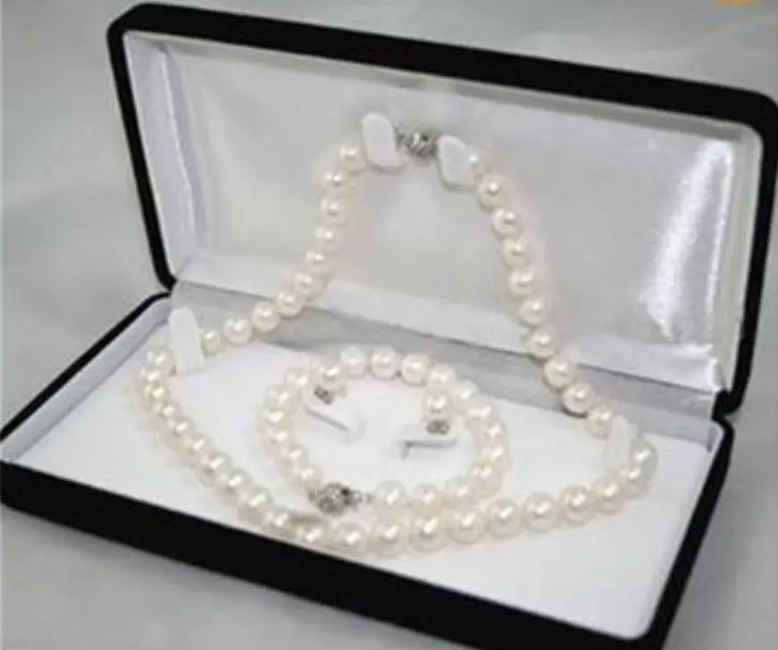 

Набор из ожерелья, браслета и серег с искусственным жемчугом 8-9 мм белого цвета Akoya