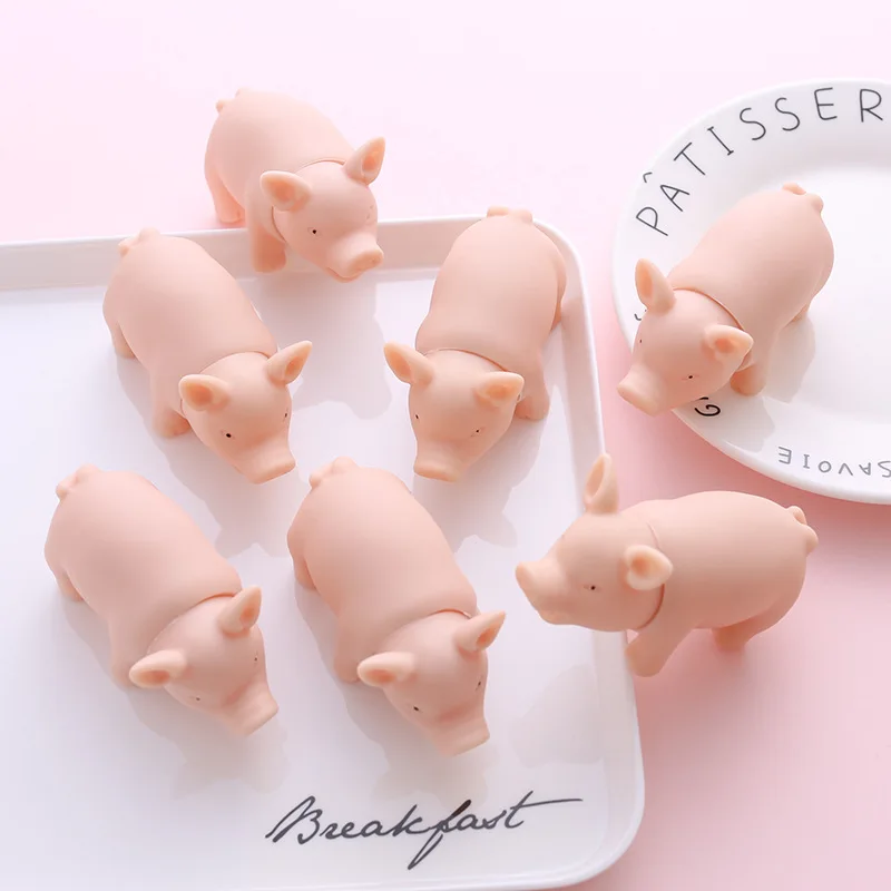 3 шт. мультяшная мини свинья японская симпатичная маленькая розовая антистресс