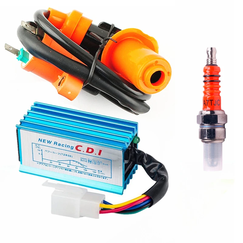 

Racing Ignition Coil & 5 pin AC CDI & A7TC Spark Plug For 50 70 90cc 110cc 125cc 140cc 150cc 160cc Engine Pit Dirt Bike ATV Quad