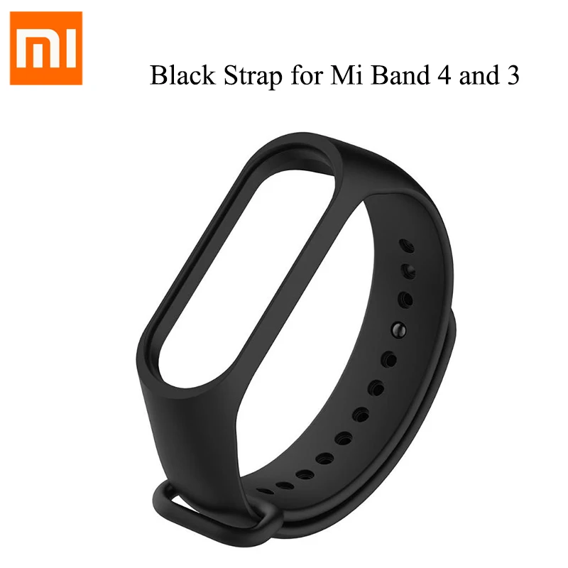 Black Силиконовый браслет mi band 3 mi Band 4, браслет для оригинальных Xiaomi mi Band 3 и 4, ремешок на запястье, Сменный ремень Band 3 band 4 - Цвет: Black