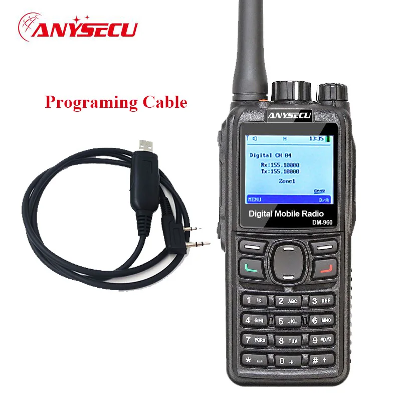 + Кабель! Двойной режим TDMA цифровой/аналоговый DMR радио anysecu DM 960 VHF 3000 мАч