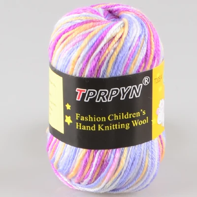 46 purple camou TPRPYN 1 шт = 50 г 135 метров дешевая пряжа для вязания крючком из Китая, органическая детская шерстяная пряжа, моток, экологически чистый краситель - Цвет: 46 purple camou