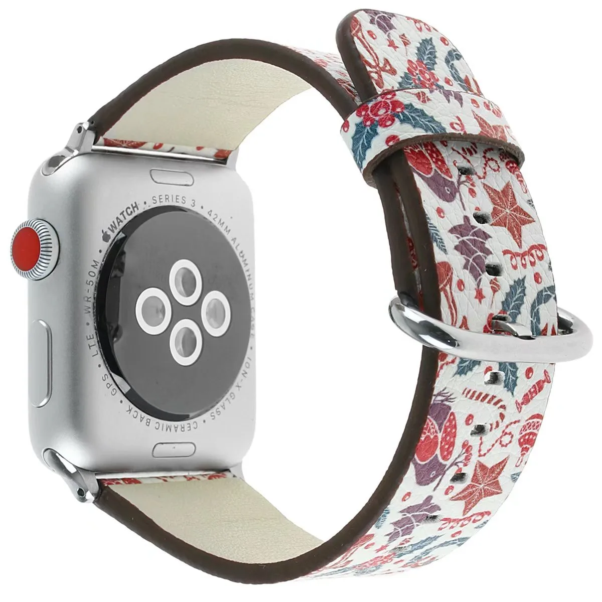 Кожаный ремешок для наручных часов Apple Watch рождественские чулки со снежинками