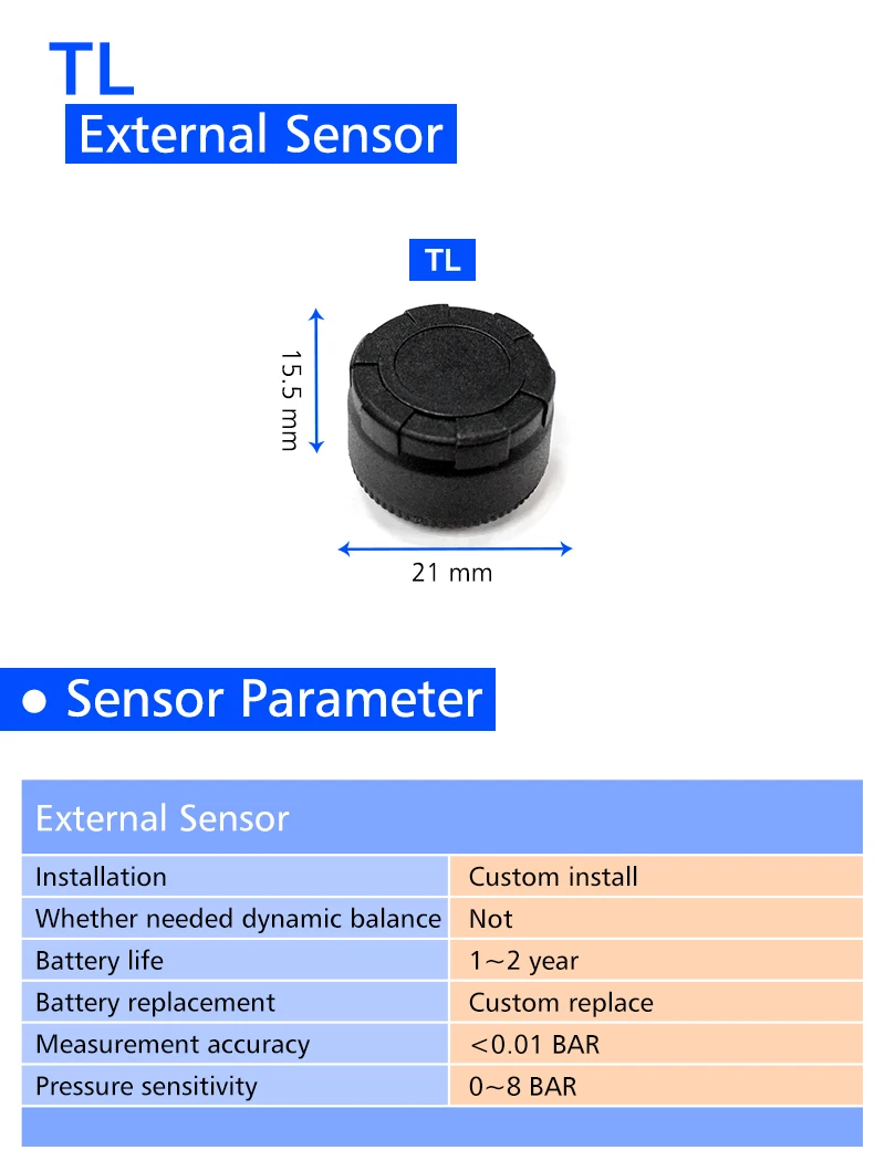 TPMS автомобильная система контроля давления в шинах 4 внешних датчика PSI BAR