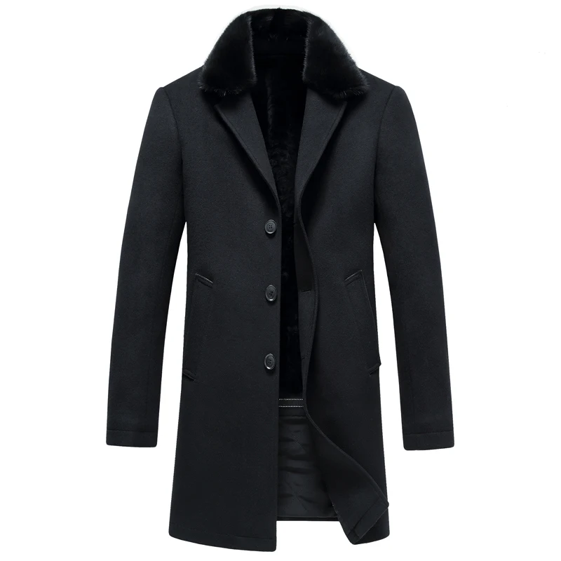 YIXINDA для мужчин из нового фонда 2018 осень зима Длинные норки меховой воротник мода