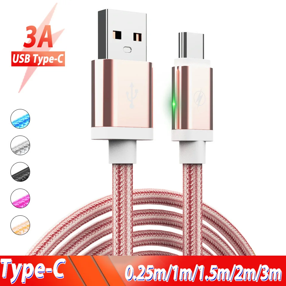 0 25 м 1 2 3 Usb Type C кабель для быстрой зарядки Huawei Samsung Galaxy Note 10 Plus Realme X2 Pro телефонный