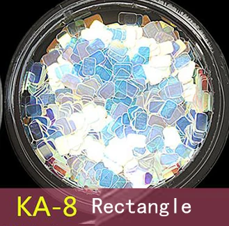 8 1 коробка, смешанный размер 0,2-3 мм, блестящая голографическая блестка, зеркальные серебряные флаконы, ромбы/квадратные/прямоугольные/филиаментные Блестки для ногтей - Цвет: 8