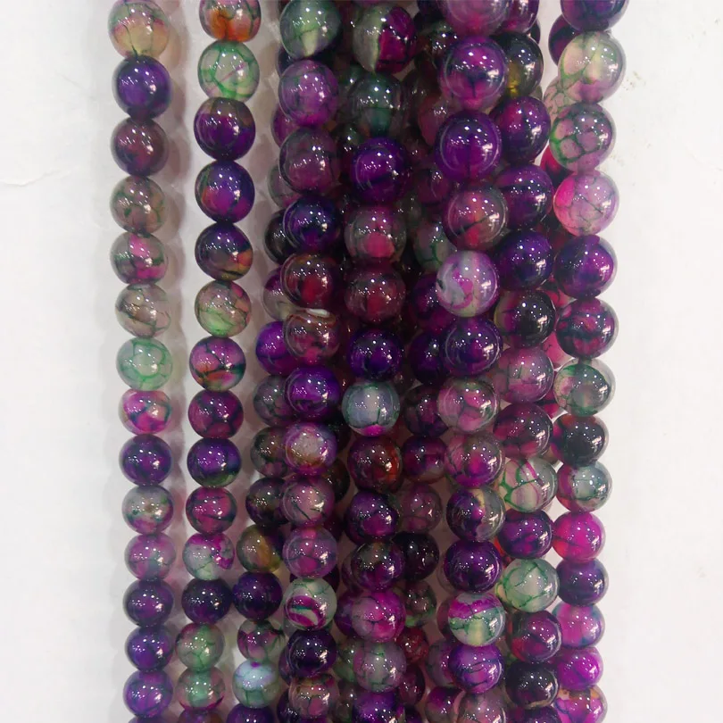 Оптовая продажа смешанные цвета агат натуральный камень Круглый бисер огненный