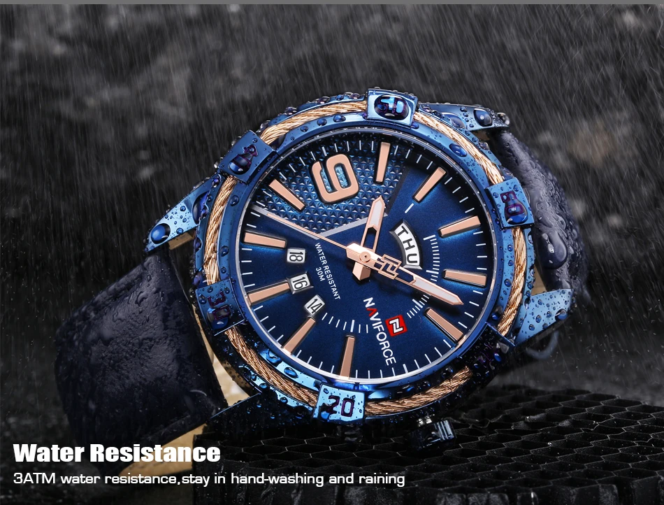 Новинка NAVIFORCE спортивные кварцевые часы водонепроницаемые мужские часы лучший бренд класса люкс Натуральная Кожа Дата Неделя часы relogio masculino