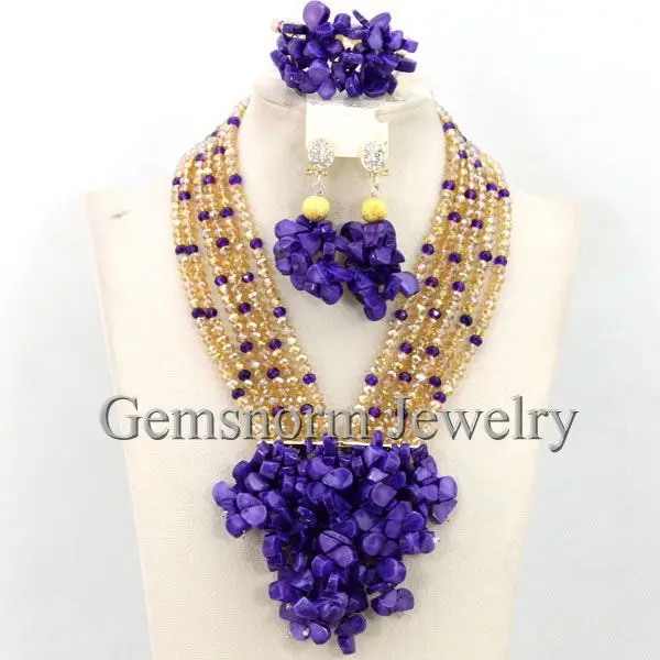 Новый нигерийский Свадебный комплект ювелирных украшений с африканскими