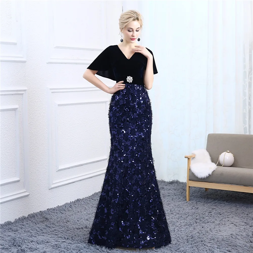 Vintage Lace Mermaid Evening Dresses Long 2018 Robe De Soiree Vestido Longo Festa Formal Dress Women Sheer Prom Gowns Velour | Свадьбы и