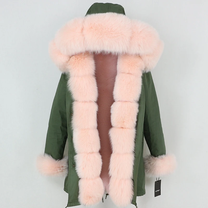 OFTBUY, зимняя женская куртка, пальто из натурального меха, длинная парка, большой натуральный Лисий мех, Толстая теплая верхняя одежда, уличная одежда, отстегивающиеся парки
