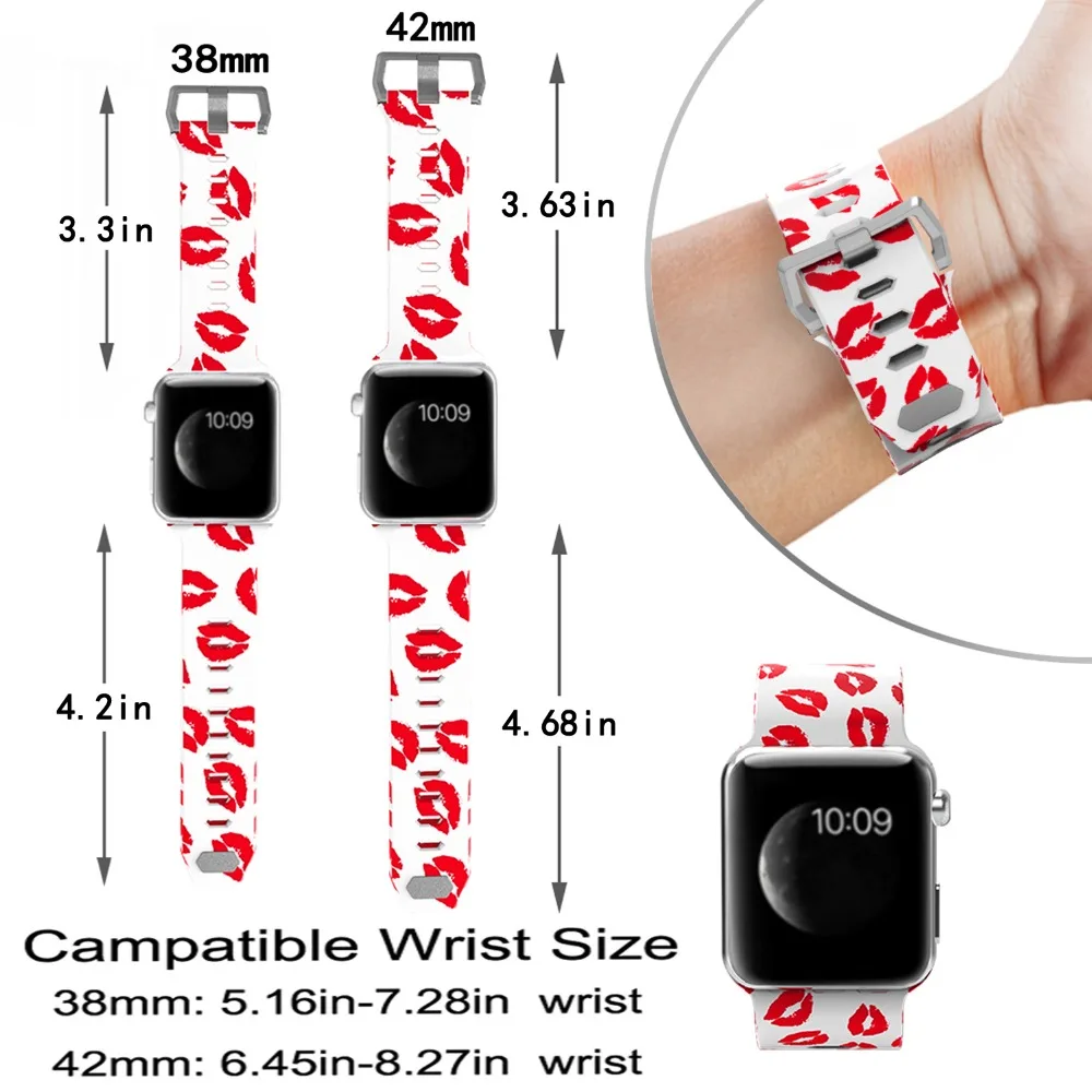 Мягкий силиконовый ремешок для часов Odog с принтом Fllower для Apple Watch Series 4, 40 мм, 44 мм, ремешок для наручных часов, аксессуары для умных часов