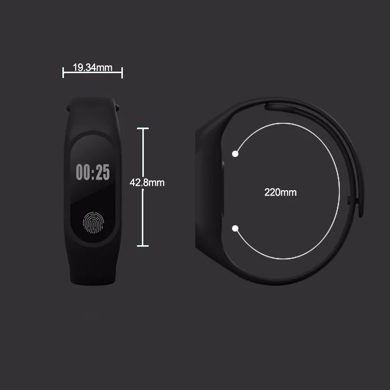 Смарт-браслет M2 для iOS и Android наручные часы с пульсометром оксиметром