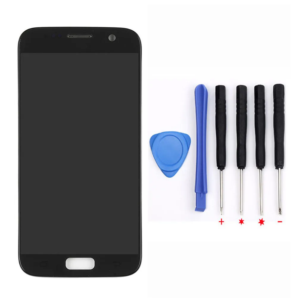 BLACK S7 LCD G930F ЖК-дисплей для samsung Galaxy S7 ЖК-дисплей G930F ЖК-сенсорный экран дигитайзер Рамка для samsung S7 дисплей - Цвет: BLACK S7 LCD