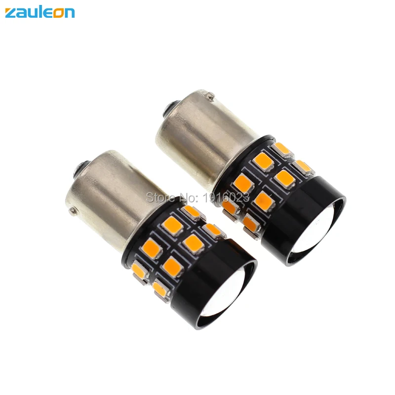 Zauleon 2 шт. S25 1056 7507 BAU15S PY21W светодиодный Янтарный Желтый 543 люмен 21 Светодиодный