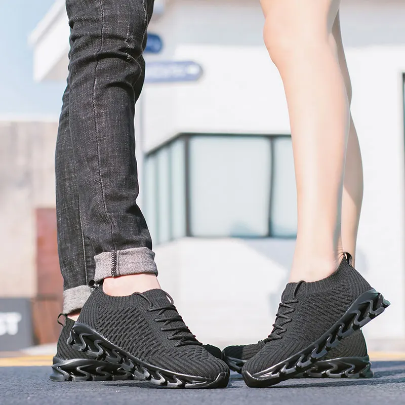 Black MWY/Повседневная обувь; Мужские дышащие вязаные кроссовки; Zapatos De Hombre; мужские кроссовки; мужская обувь на плоской подошве; уличная прогулочная обувь - Цвет: Black