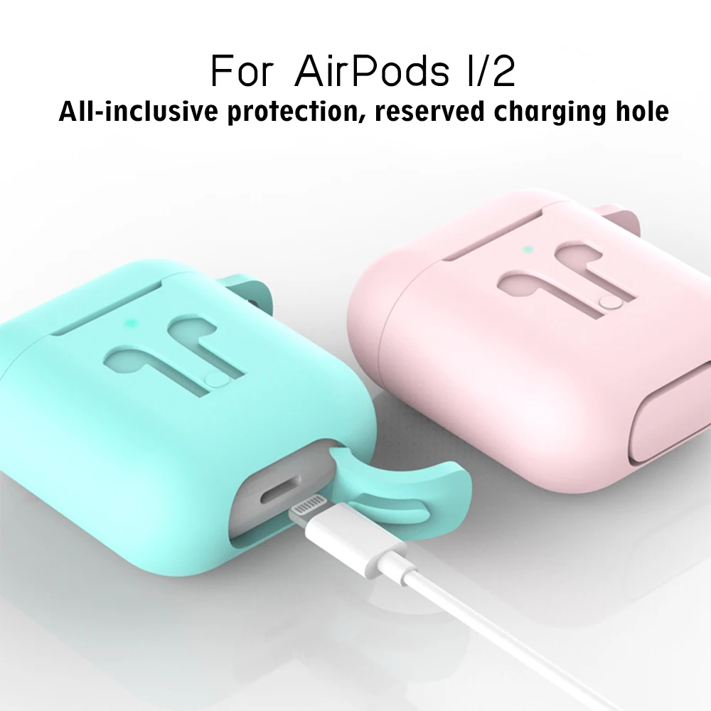 Для Apple Airpods 2 Чехол Мягкий силиконовый чехол s для переноски 1 воздушных подушек