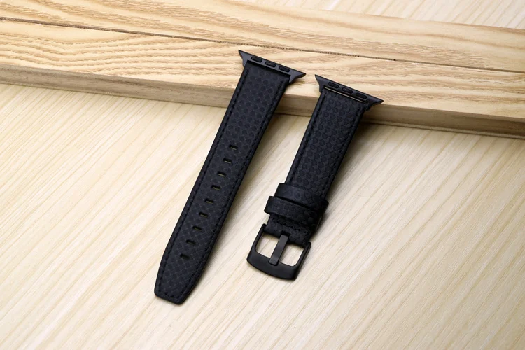 Роскошный ремешок для Apple watch 44 мм 40 мм iWatch 42 мм 38 мм углеродное волокно+ кожаный ремешок для часов Браслет Apple watch 5 4 3 2 1