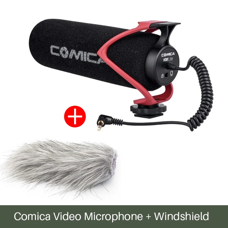 Comica V30 Lite видео фотография Запись микрофон Vlog камера телефон микрофон для Canon Nikon sony DSLR iPhone samsung S10 Note10 - Цвет: mic with Windshield