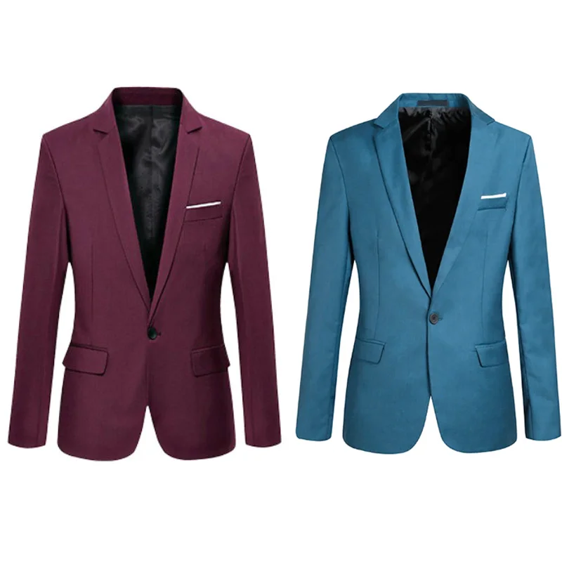 Разноцветный Для мужчин Slim Fit Блейзер Повседневное офисные красавцы куртка